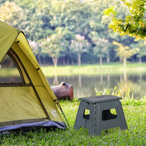 2x Tabourets Pliables L Gris Foncé