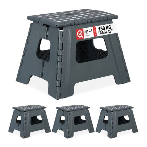 4x Tabourets Pliables L Gris Foncé