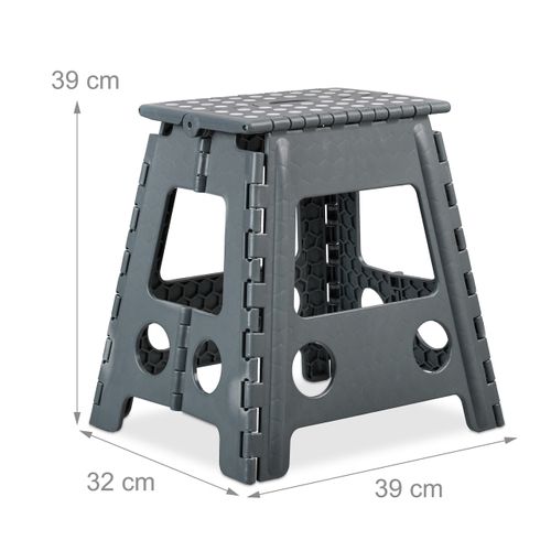 10x Tabourets Pliables XL Gris Foncé