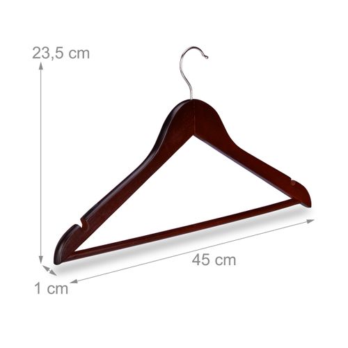 Lot De 100 Cintres En Bois Marron