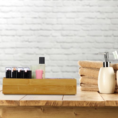 4x Boîtes De Rangement Bambou Nature