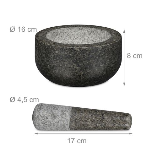Mortier En Granit Avec Pilon 16 Cm