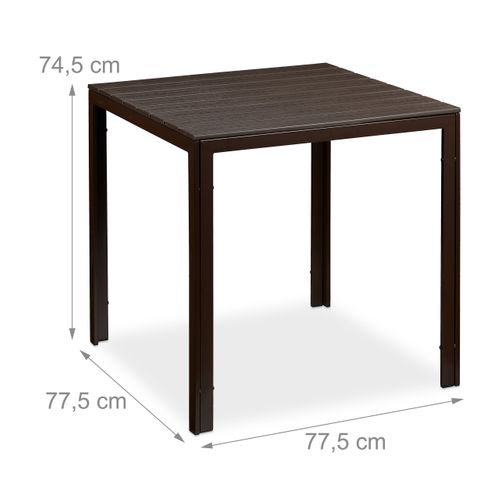 Table Carrée De Jardin Effet Bois