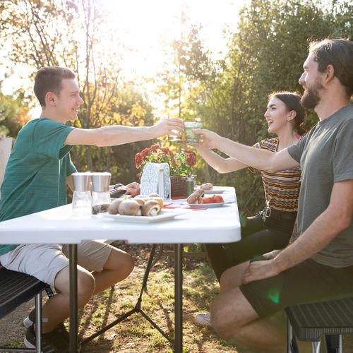 Banc Pliable Noir Lot De 2