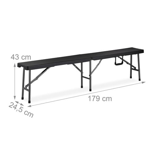 Banc Pliable Noir Lot De 2
