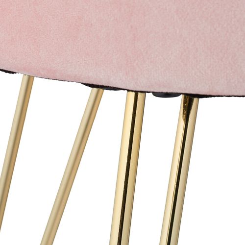 Pouf Coiffeuse Avec Pieds En Métal Rose