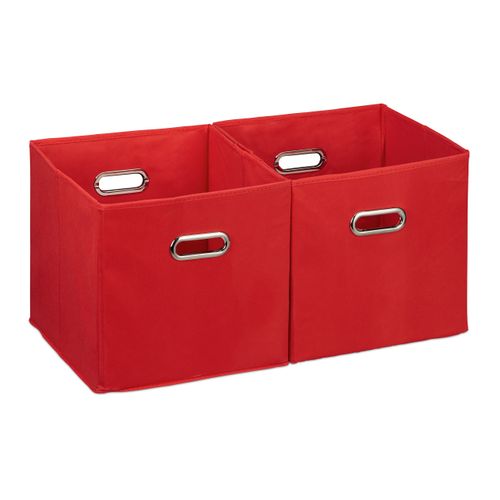 4 X Boîte De Rangement Tissu Rouge