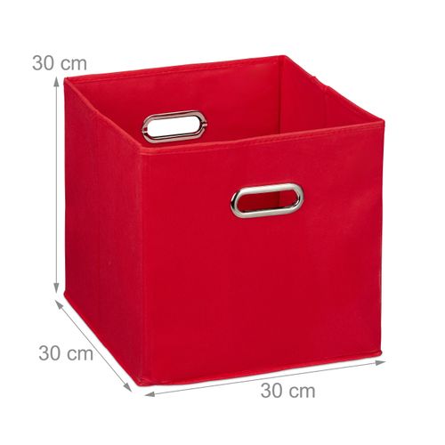 6 X Boîtes De Rangement Tissu Rouge