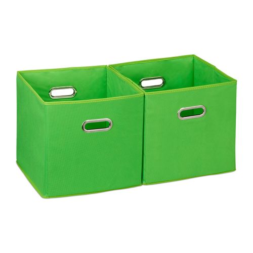 4 X Boîtes De Rangement Tissu Vertes