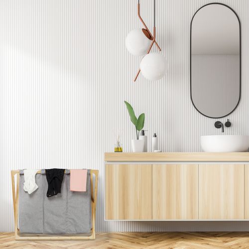 Panier à Linge 3 Compartiments Pliable