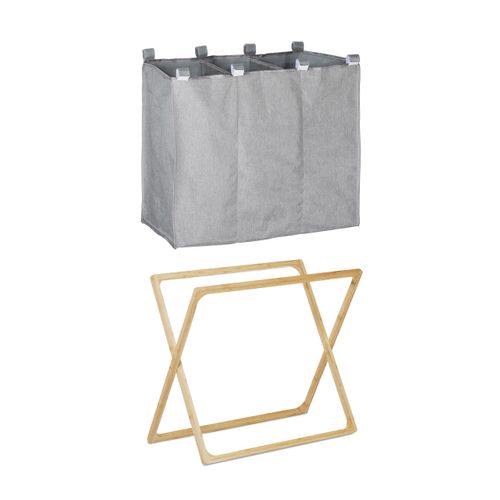 Panier à Linge 3 Compartiments Pliable