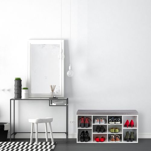 Banc à Chaussures Avec 10 Compartiments