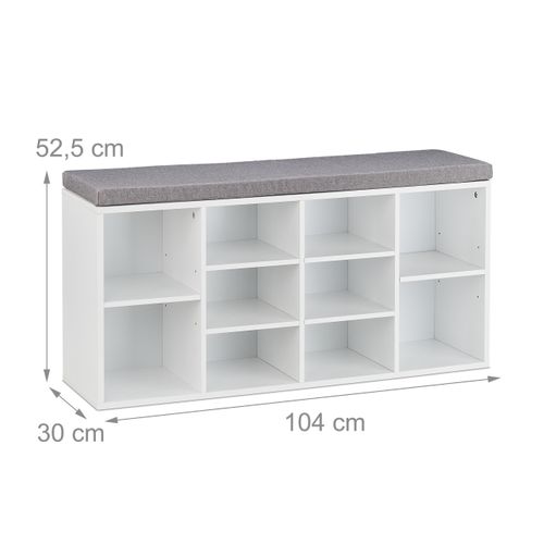 Banc à Chaussures Avec 10 Compartiments