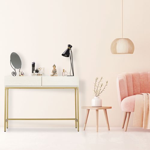 Table De Console Doré Blanc