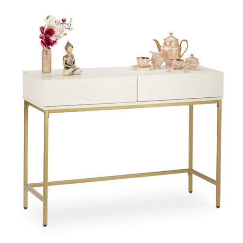 Table De Console Doré Blanc
