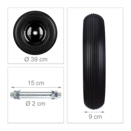 Lot De 4 Roues De Brouette En Caoutchouc