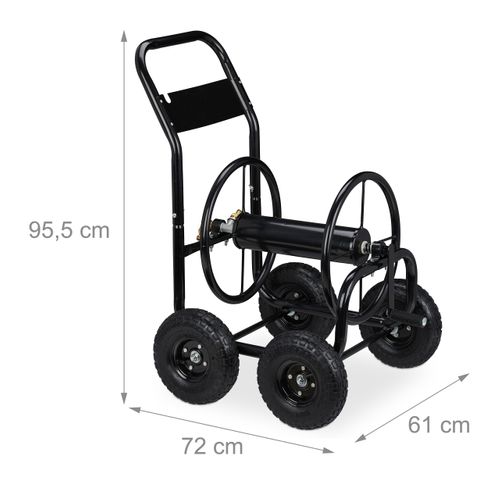 Dévidoir Tuyau D’arrosage Métal Noir