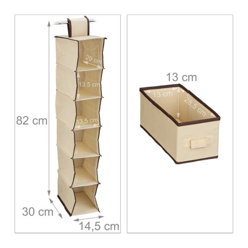 3xétagère Suspendue Tissu Armoire