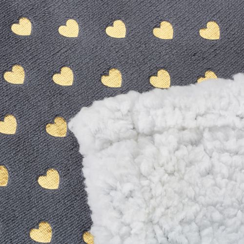 Plaid Gris Cœurs Dorés En Lot De 5