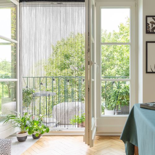 Rideau De Fils Noir En Lot De 3