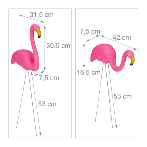 Lot De 12 Statues De Flamants Roses