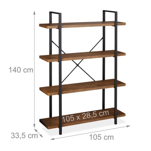 Étagère à Livres à 4 Niveaux