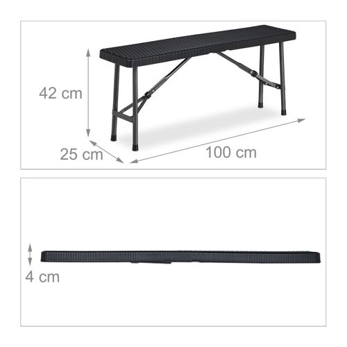 Banc Pliant Noir Lot De 2