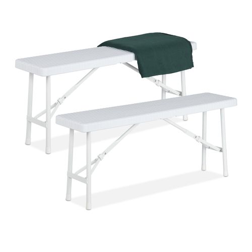 Banc Pliant Blanc Lot De 2