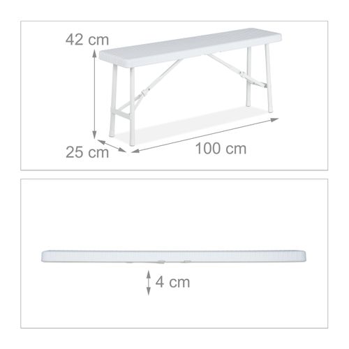 Banc Pliant Blanc Lot De 2