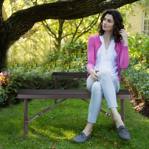 Banc Pliant Brun Lot De 2