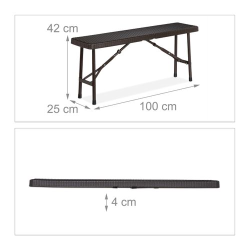 Banc Pliant Brun Lot De 2