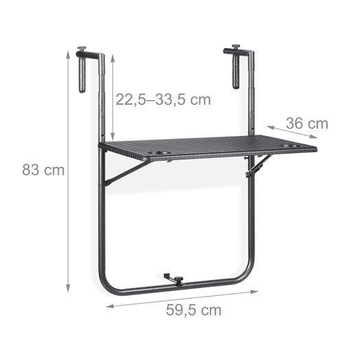 Table Balcon Suspendue En Noir