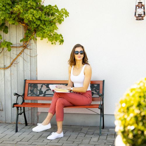Banc De Jardin Avec Motif Roses