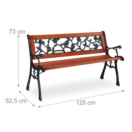 Banc De Jardin Avec Motif Roses