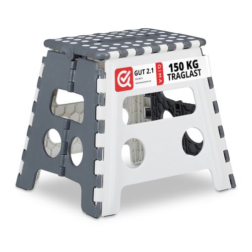 4x Tabourets Pliants Bas En Gris-blanc