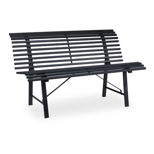 Banc De Jardin En Acier Anthracite