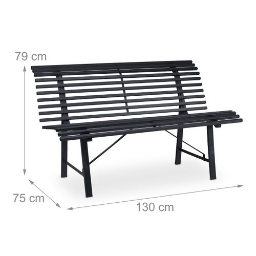 Banc De Jardin En Acier Anthracite