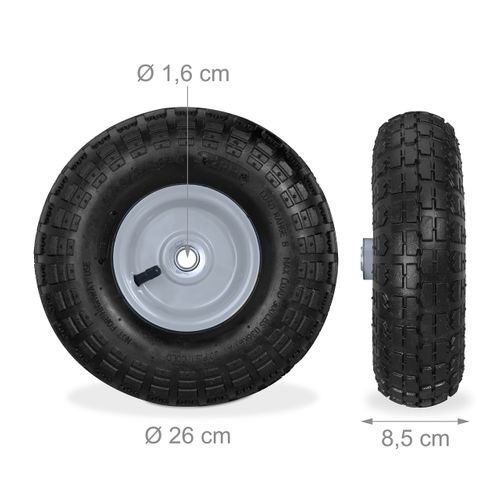 4xroues De Diable Jante Acier Gris/noir