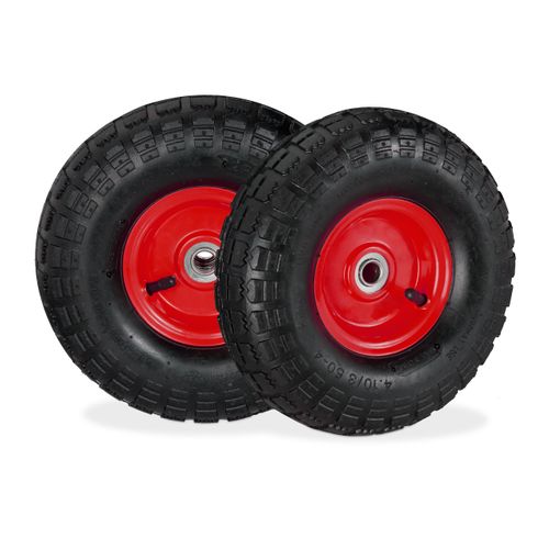 4xroues De Diable Jante Acier Rouge/noir