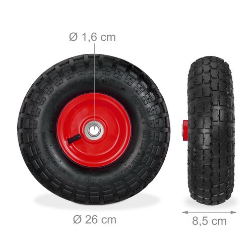 4xroues De Diable Jante Acier Rouge/noir