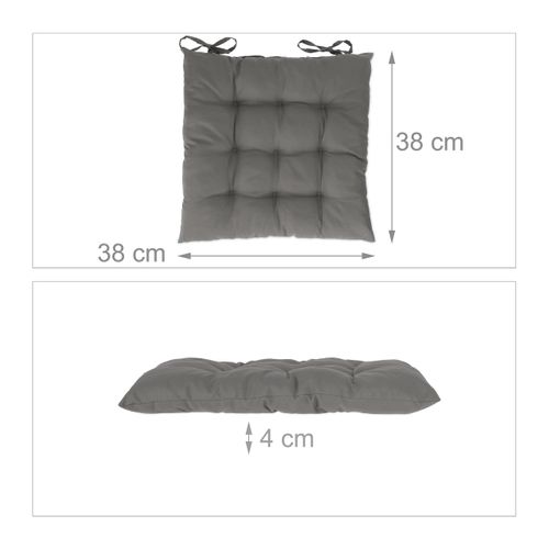 Coussin De Chaise Gris En Lot De 4