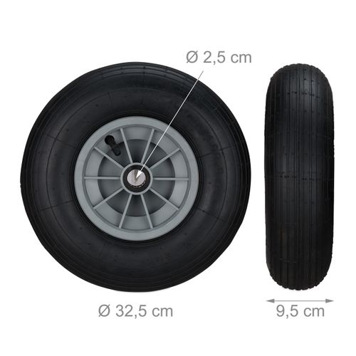 2xroue Noire De Brouette 4.00-6