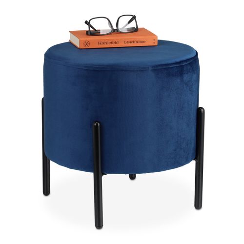 Tabouret En Velours Bleu