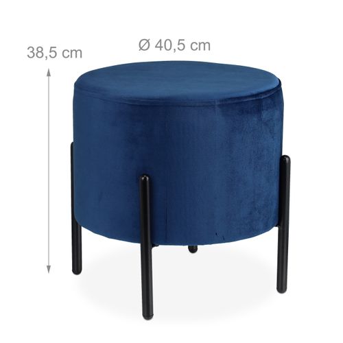Tabouret En Velours Bleu