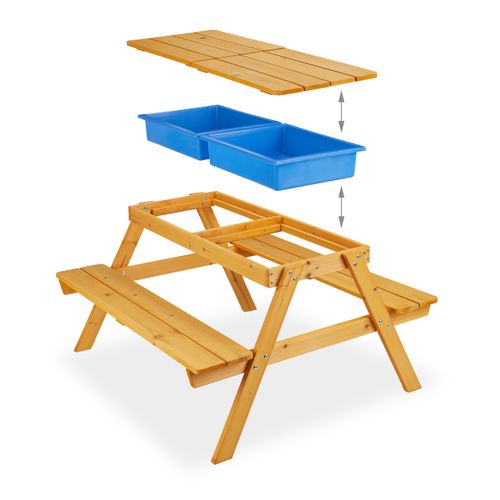 Table En Bois Pour Enfants Et Parasol