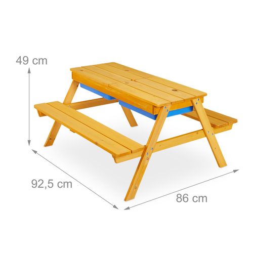 Table En Bois Pour Enfants Et Parasol