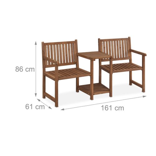 Banc De Jardin Avec Table Marron