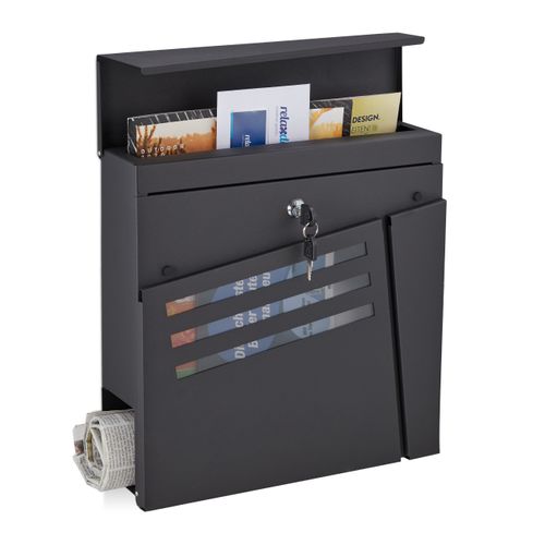 Boîte Aux Lettres Noire Porte-journaux