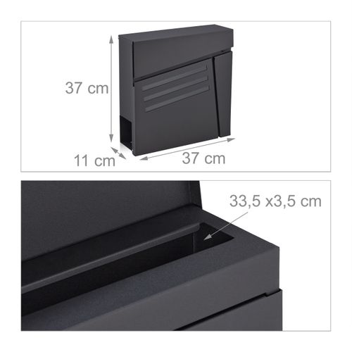 Boîte Aux Lettres Noire Porte-journaux