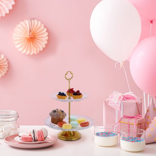 Serviteur Fruits à 2 Étages En Verre